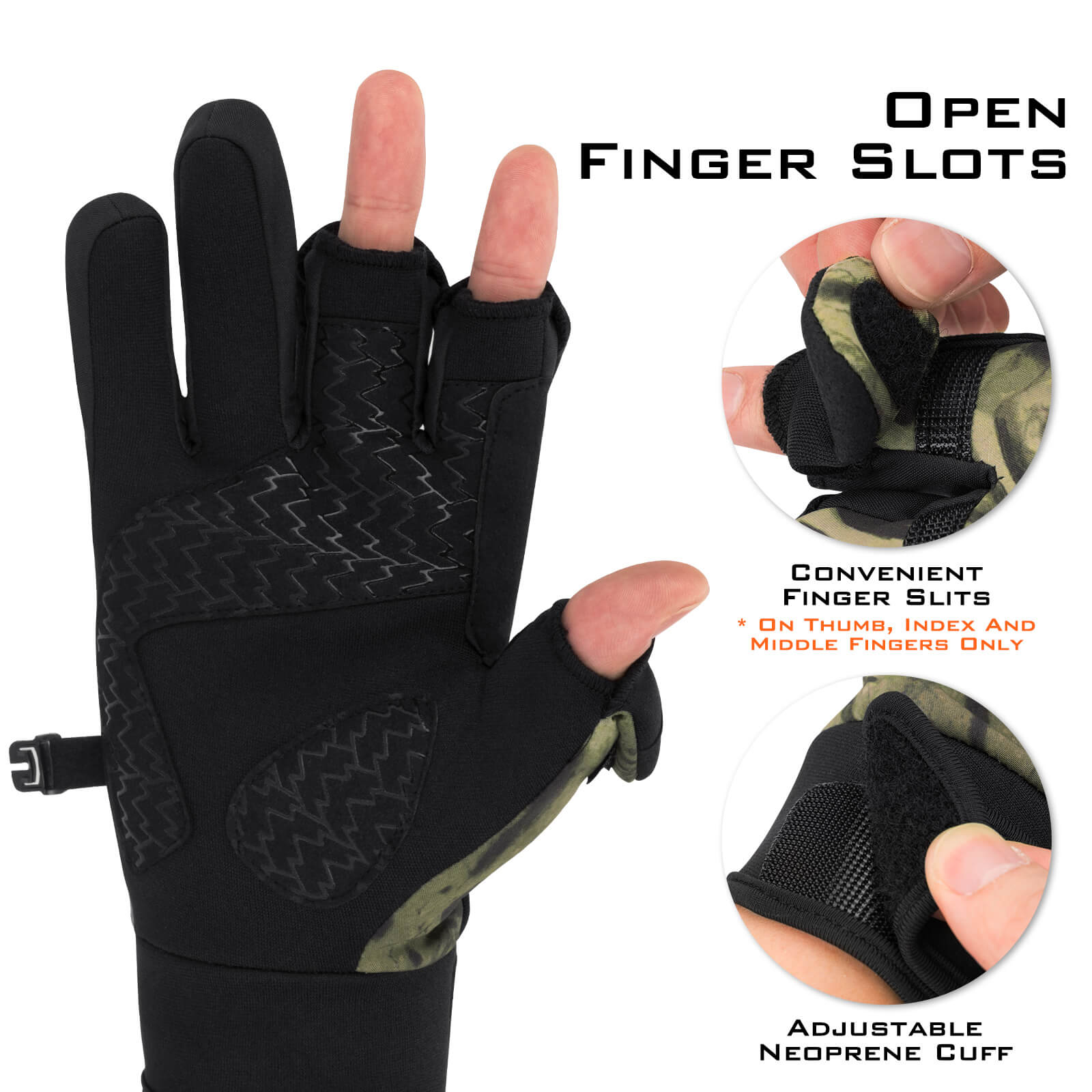 KastKing Mountain Mist Fishing Gloves - Prym1 Blackout / X-Large