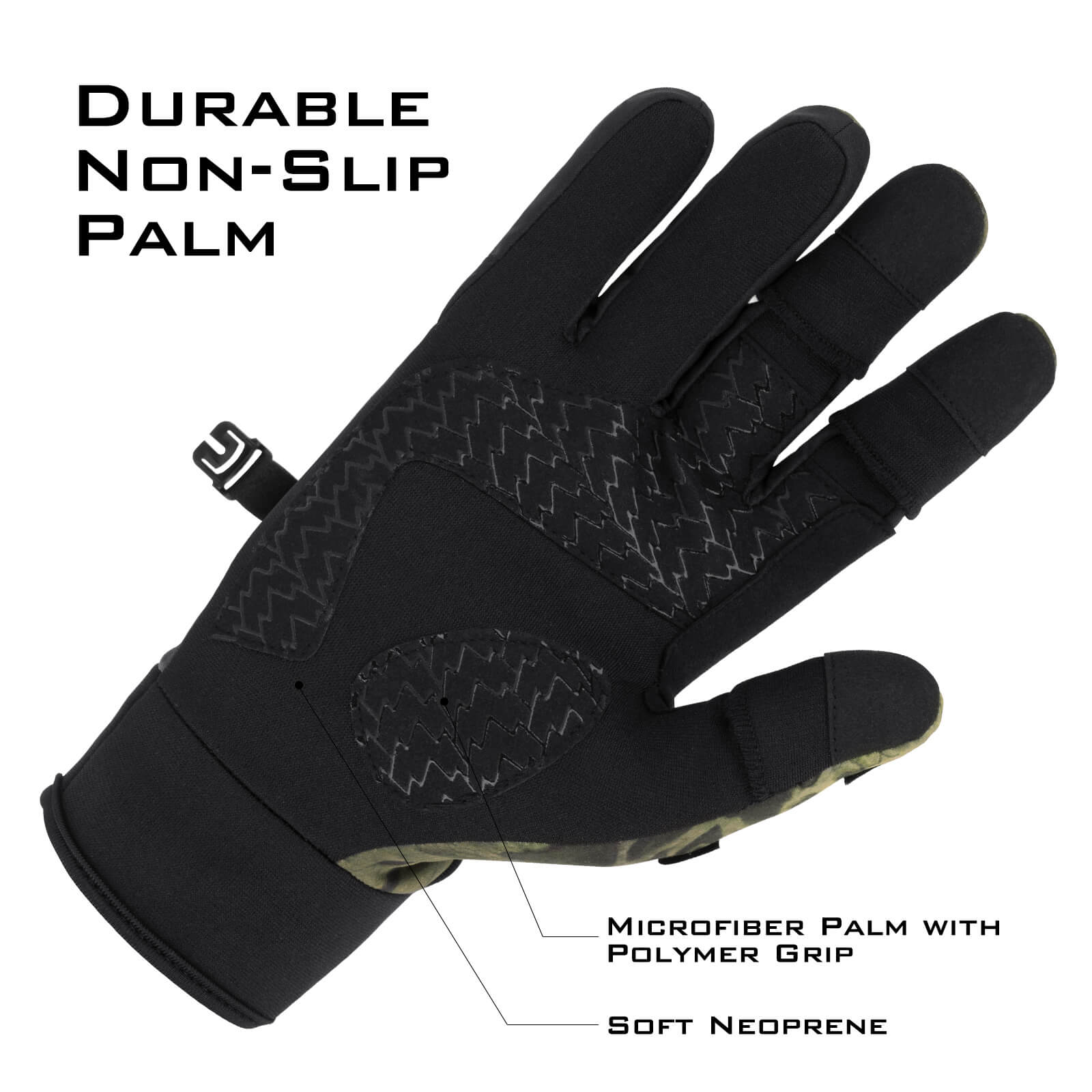 BB Hapeayou Fingerless Neoprene Fishing Gloves for Men & Women- Anti-Slip,  Waterproof, Lightweight, Great for Cold Weather (Camouflage,1 Pair) 