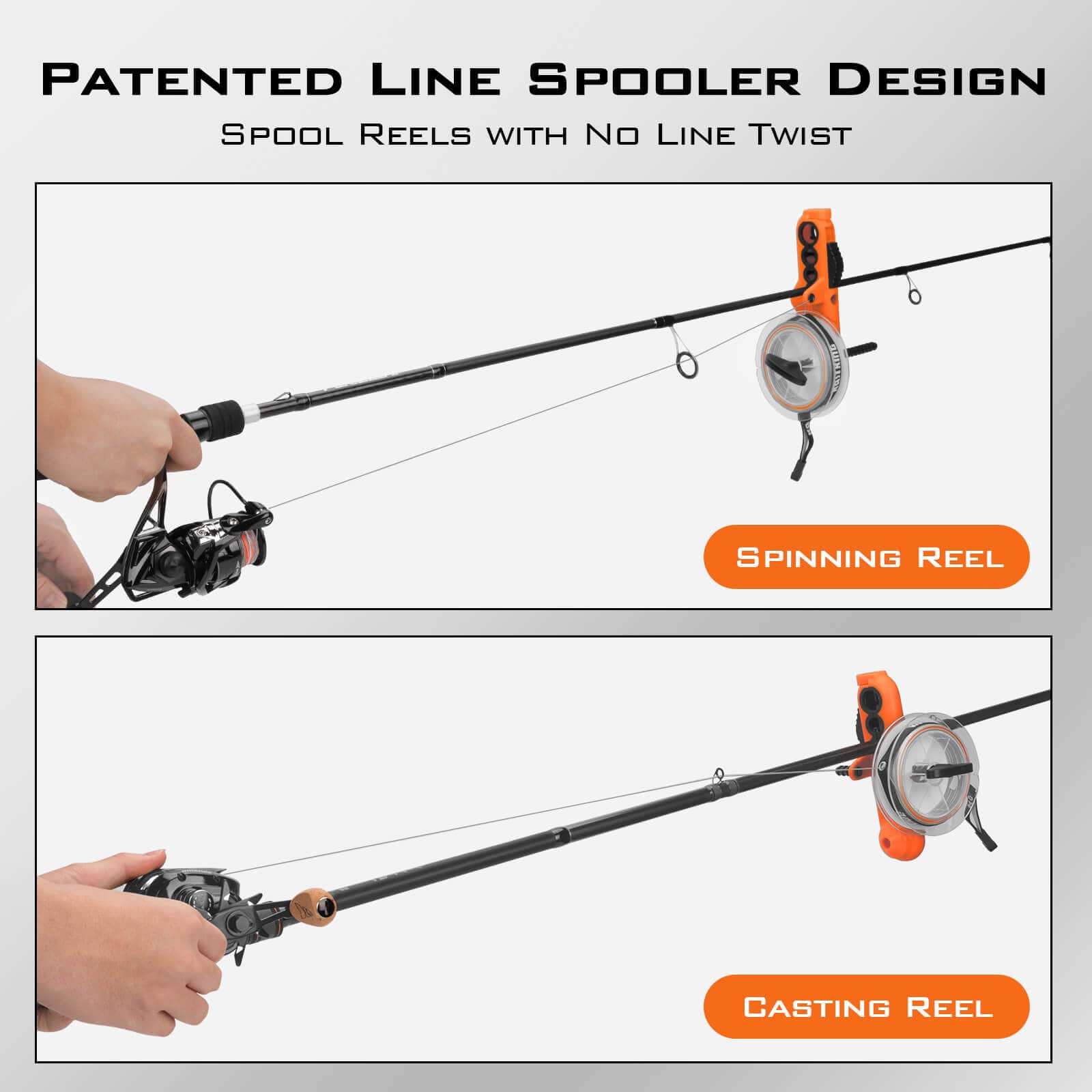 KastKing Patented Radius Line Spooler and Fishing Scissors - Orange