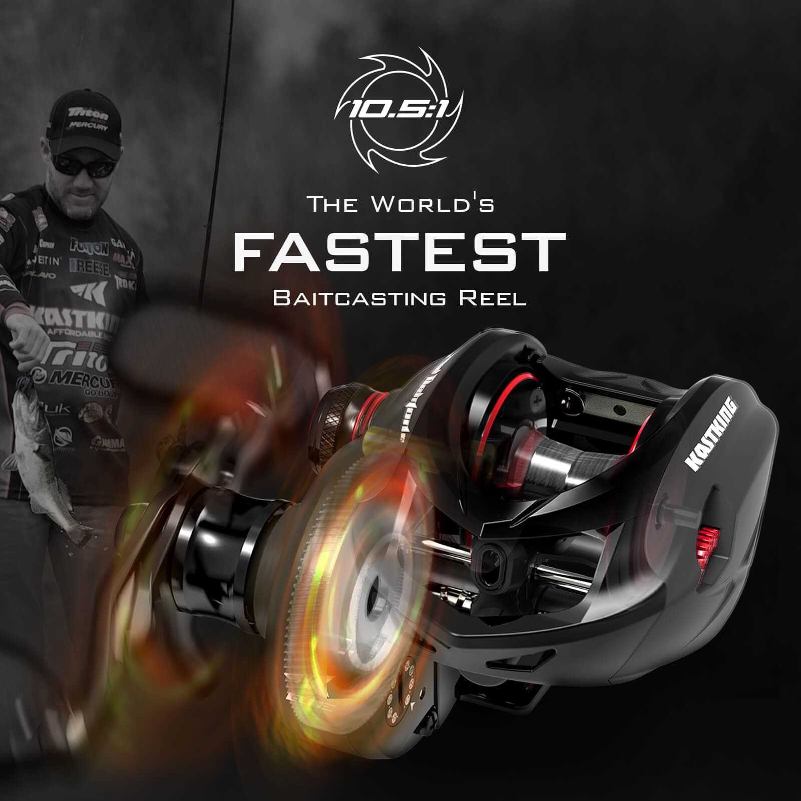 Eposeidon - The KastKing Speed Demon Spinning reel has a Blazing Fast 7.2:1  Gear Ratio so fastit's the fastest in the world! With Aluminum Frame,  Carbon Rotor & Handle, Braid Ready Spool