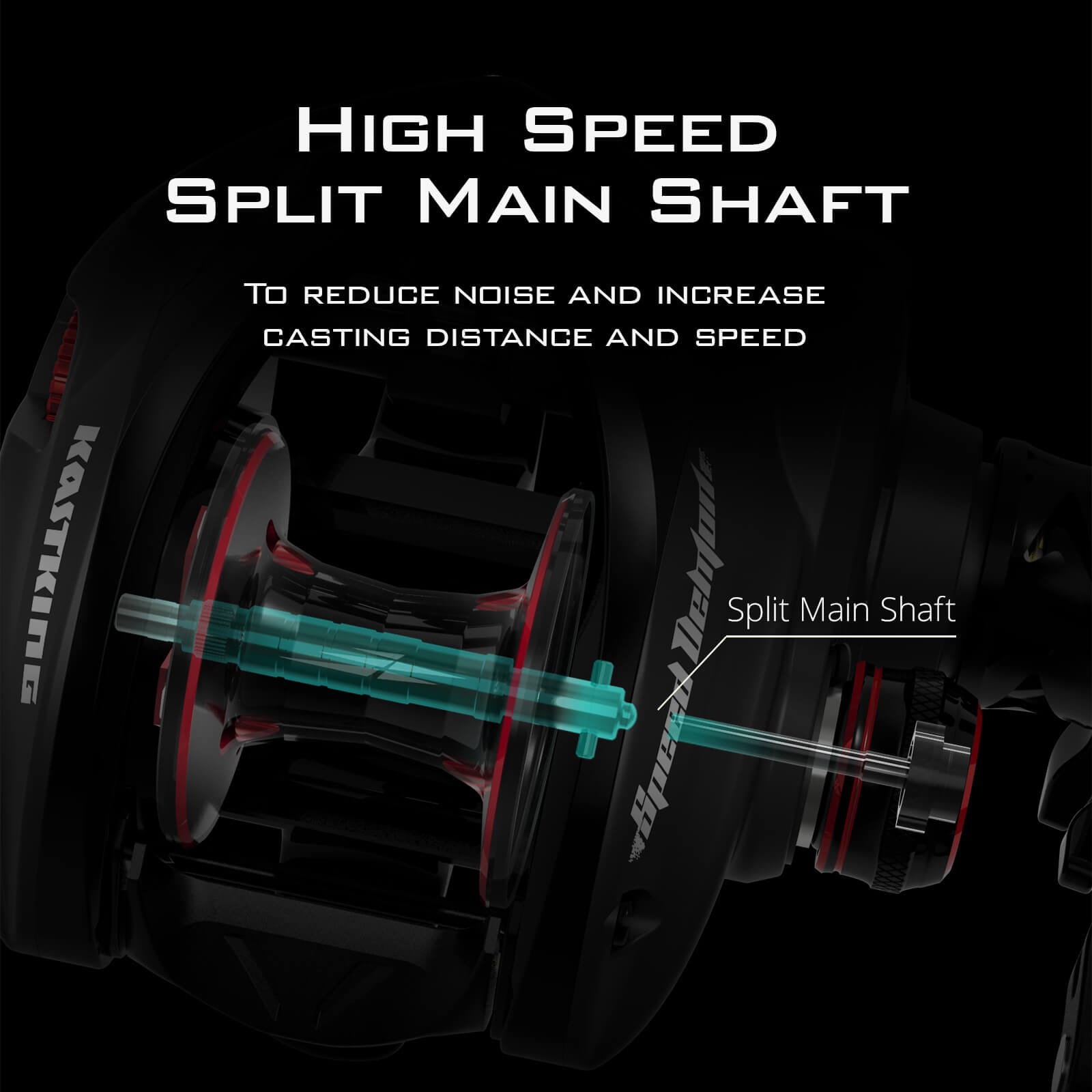 baitcaster reel speeds KastKing Speed Demon Elite Fishing Reel, Left Handed