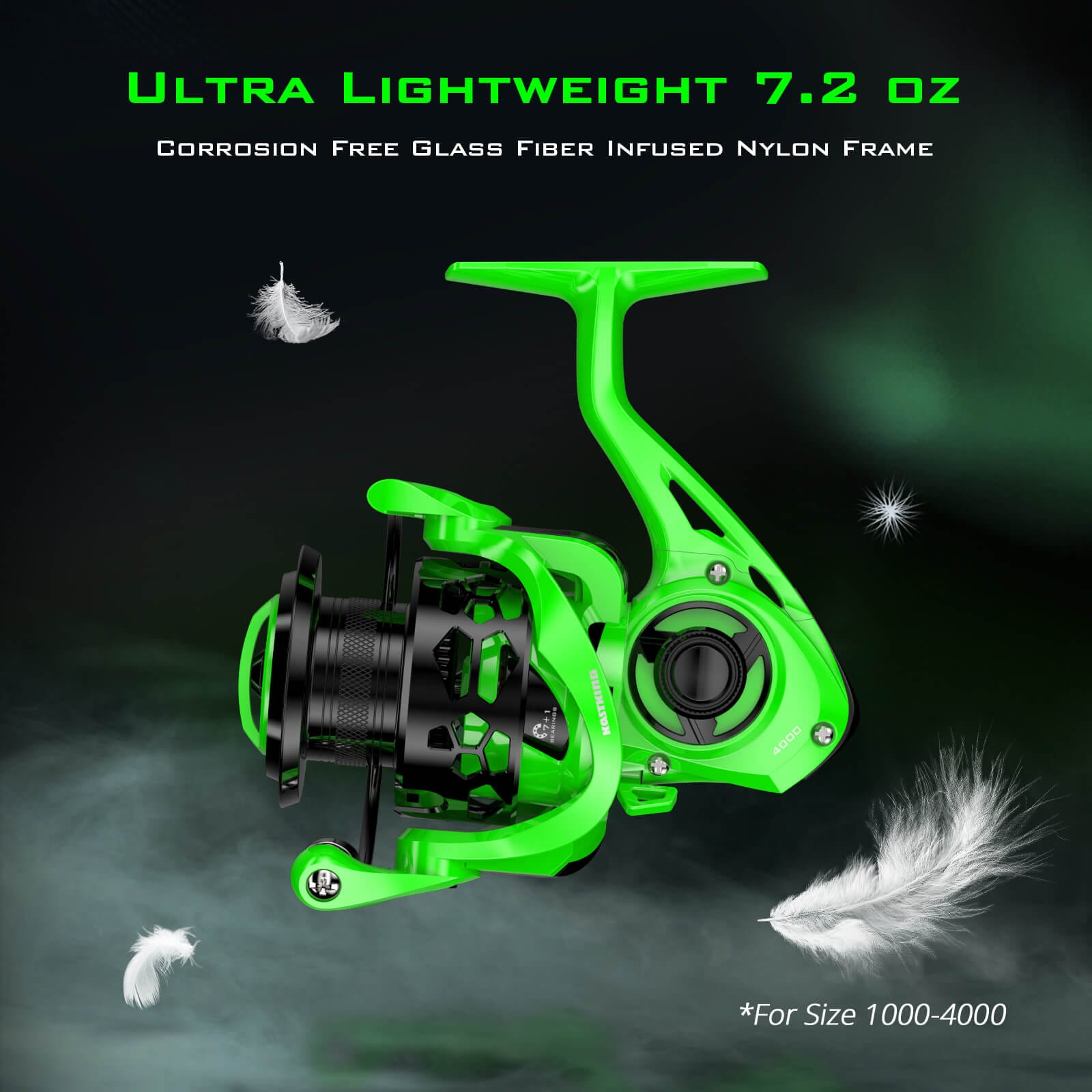 KastKing Zephyr Spinning Reel - Black / 500 - Ultralight/Ice Fishing / 5.2:1