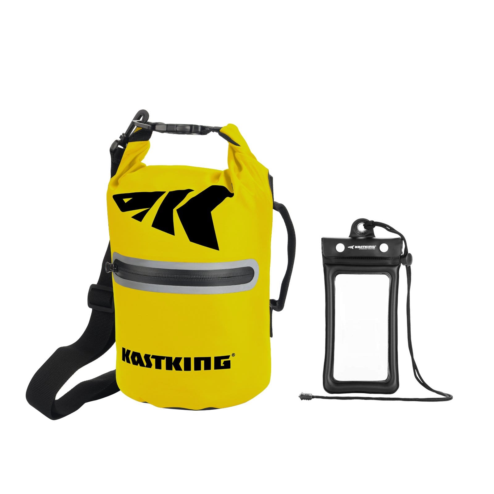 KastKing Cyclone Seal Dry Bag - 100% Waterproof Bag with Phone Case Front  Zippered Pocket,Perfect for  Beach,Fishing,Kayaking,Boating,Hiking,Camping,Biking,Skiing,Black,10L :  : Sports & Outdoors