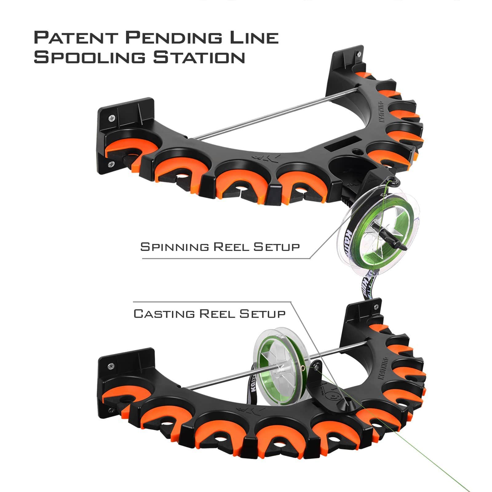 drill fishing reel spooling station KastKing V10LS Spooling Station and Rod Rack
