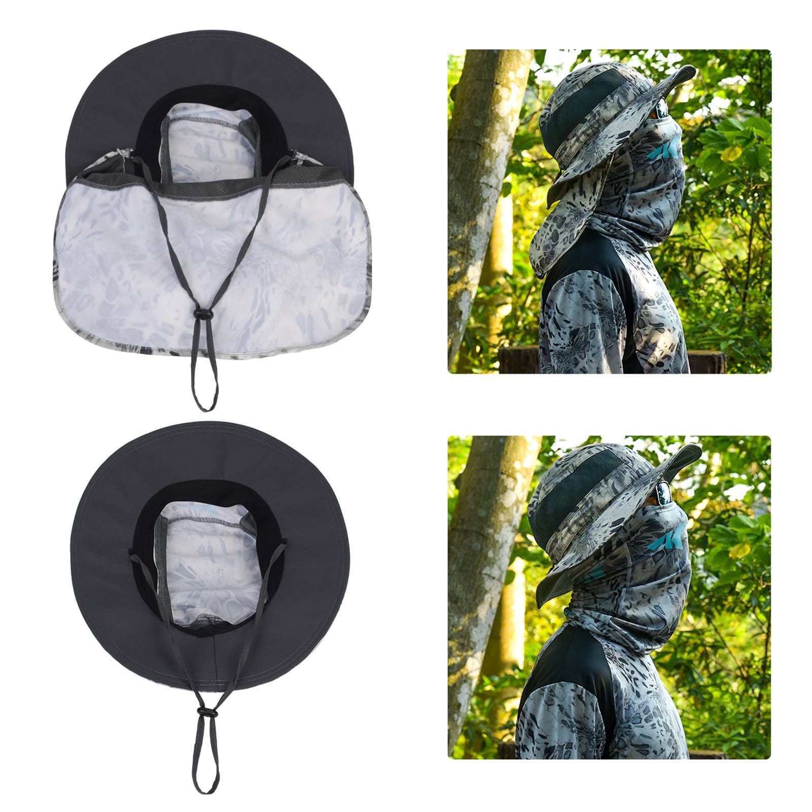 KastKing UPF 50 Boonie Hat Fishing Hat with Removable Neck Shield