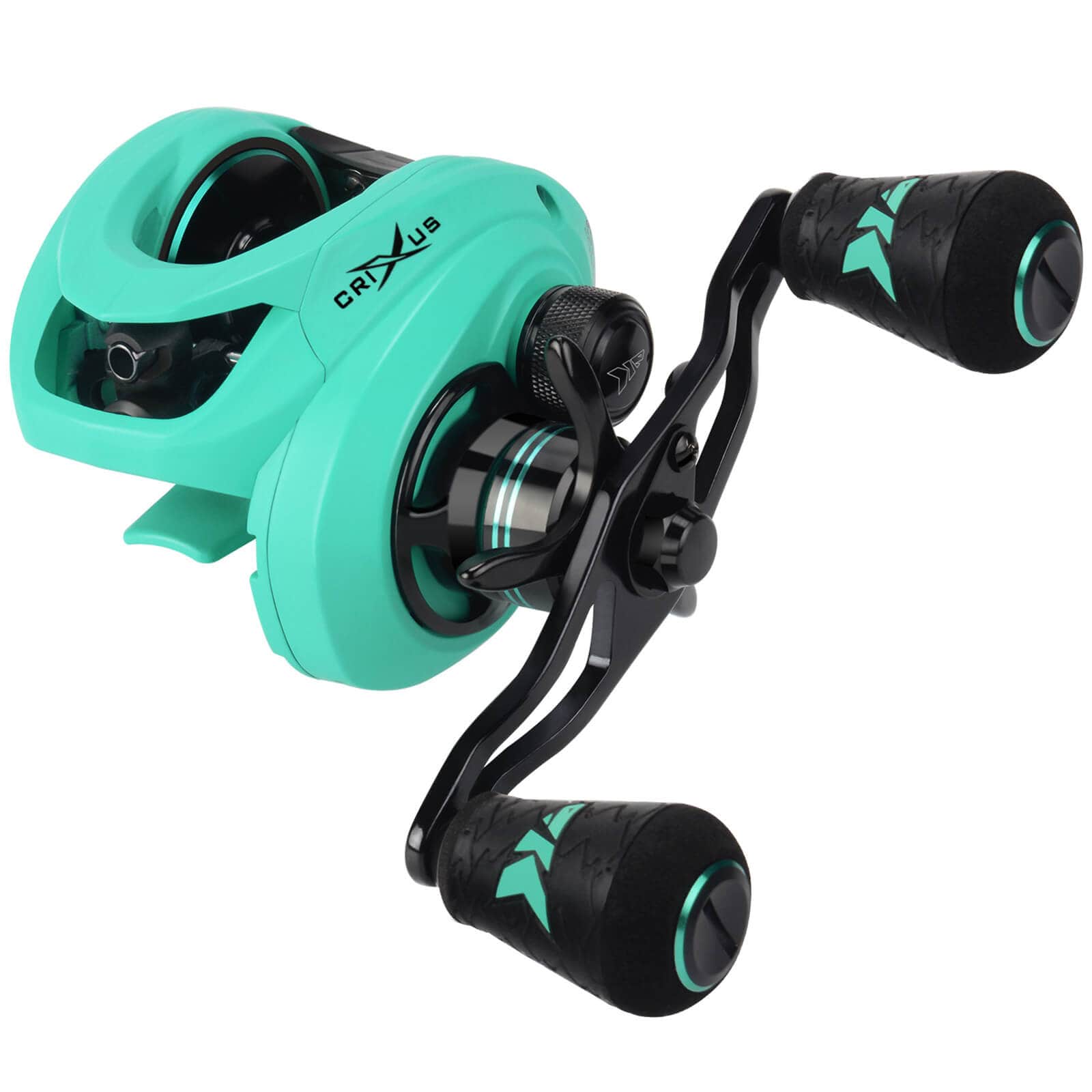 KastKing Crixus Baitcasting Reels, 7.2:1 Gear Ratio Fishing Reels, 17.6lbs Carbon Disc Drag, Super Polymer Grips,Carbon Infused Nylon Frame