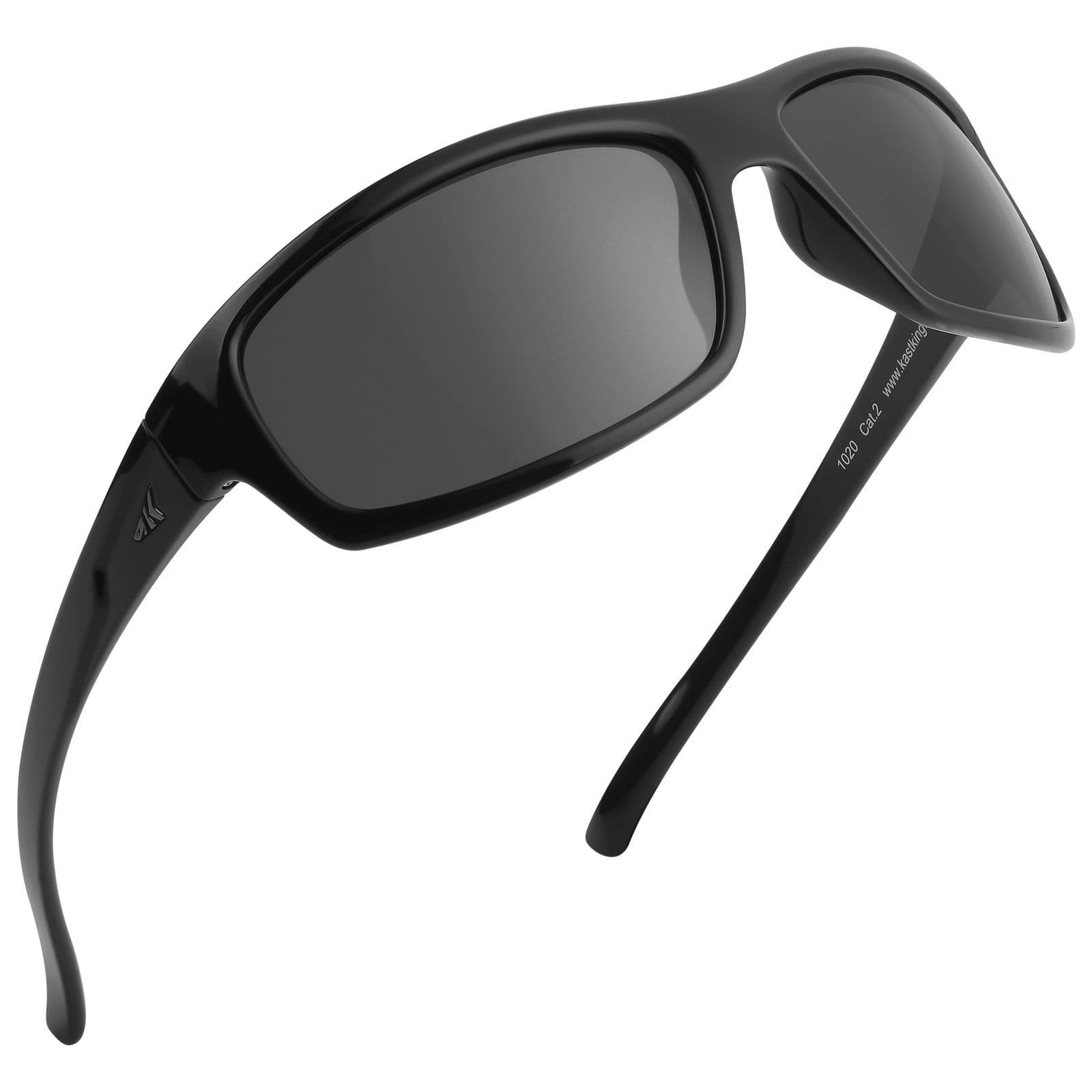 KastKing Kateel Polarized Sport Sunglasses for Men and Women - Gloss  Black/Smoke