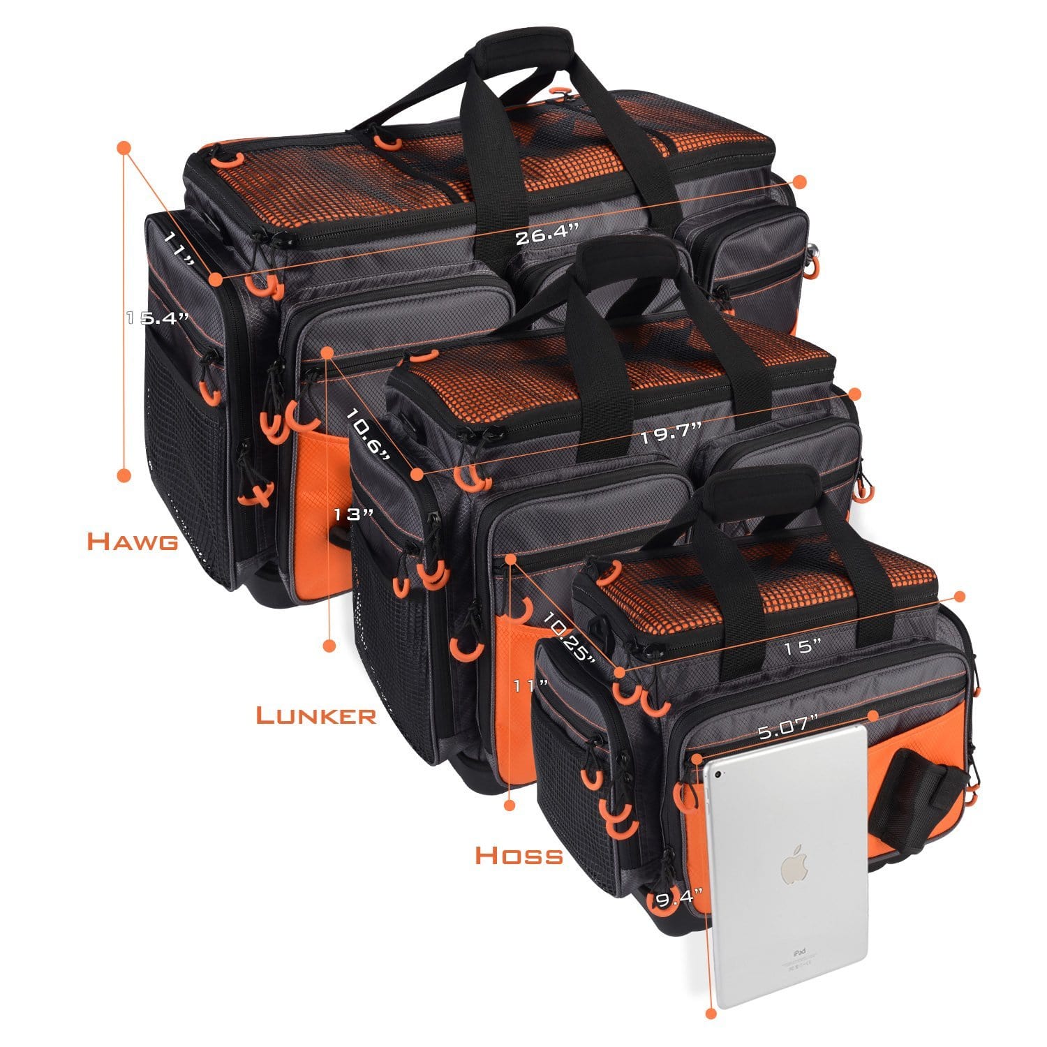KastKing Fishing Tackle Bags,Extra-Large Hawg (Without Trays, 26.4x11x15.4  Inches) (Color: C: Extra-large Hawg (Without Trays, 26.4x11x15.4))