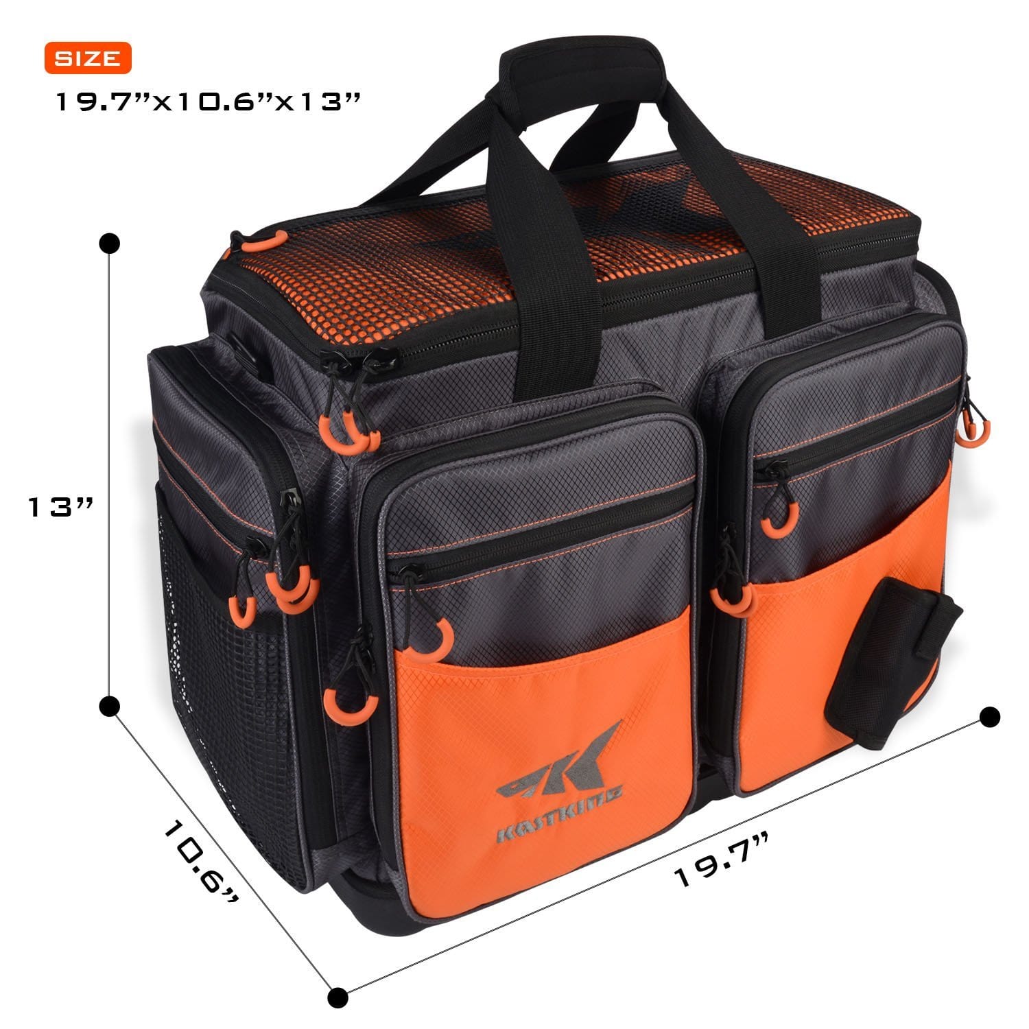 KastKing Fishing Tackle Bags - Large Saltwater Resistant Fishing Bags - Fishing  Tackle Storage Bags A1: Medium-Hoss(Without Trays, 15x11x10.25)-Orange
