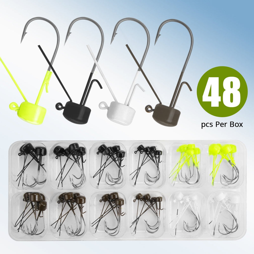 MadBite 48 Pcs Ned Rig Mushroom Head Jig Kits KastKing