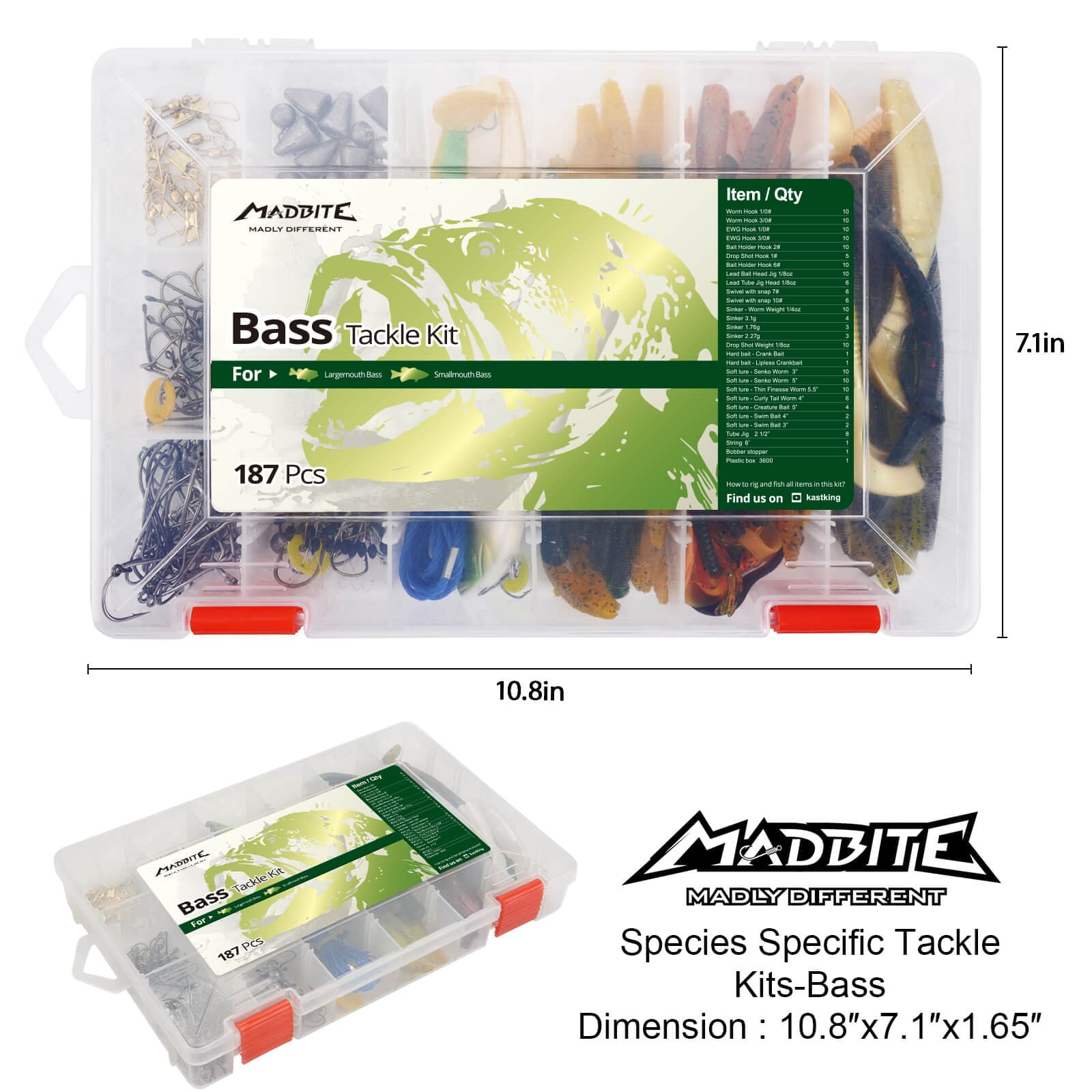Bass Fishing Lures Accessories Tackle Box Kit Angling Trout