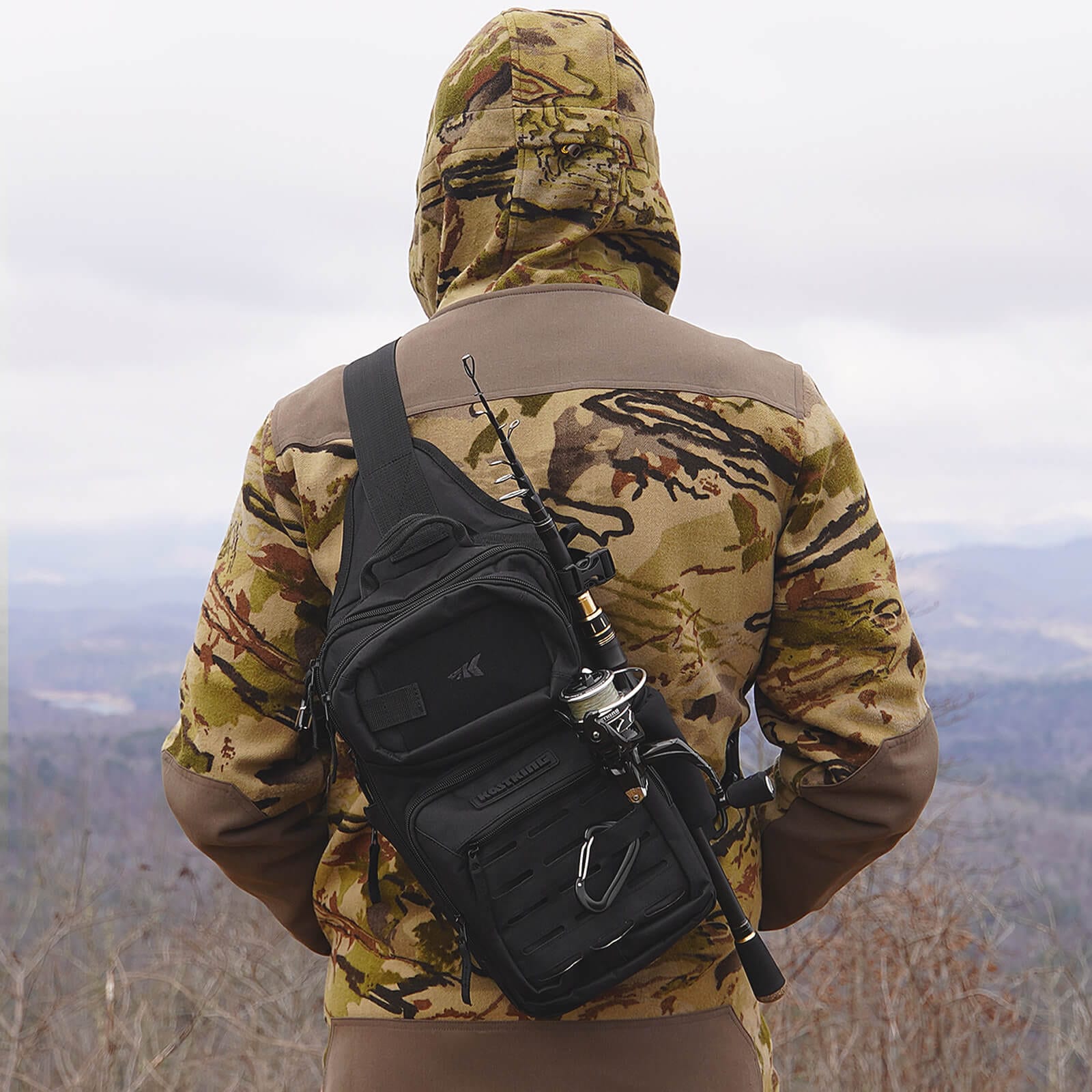 KastKing BlowBak Tactical Fishing Sling Tackle Storage Bag – Lightweight Sling Fishing Backpack - Sling Tool Bag for Fishing Hiking Hunting Camping