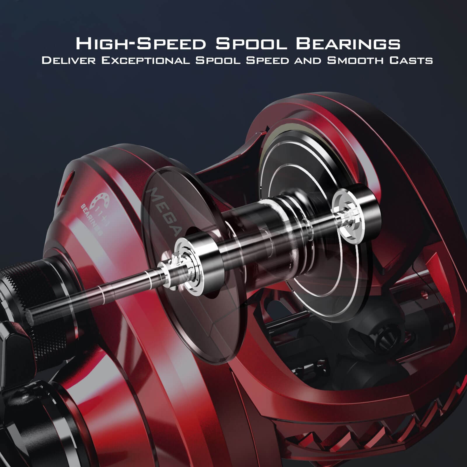 adjusting brakes baitcasting reel KastKing MegaJaws Baitcasting Reels with AutoMag Dual Braking System