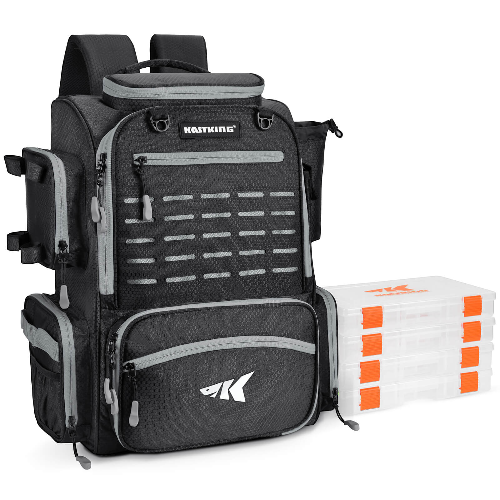 KastKing Bait Boss Fishing Tackle Backpack with Rod Holders 4 Tackle B KastKing Bait Boss Fishing Tackle Backpack with Rod Holders 4 Tackle B