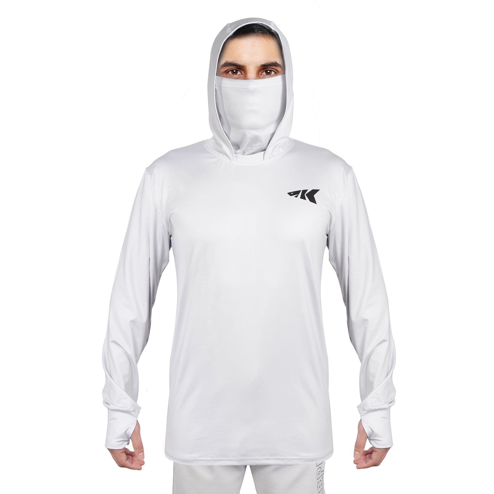 unisex UV Protection USA Long Sleeve Hoodie, Grey / Medium