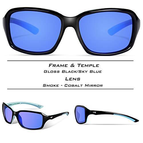 KastKing Kateel Polarized Sport Sunglasses for Men and Women - Gloss Smoke  Crystal/Smoke - Burgundy Mirror