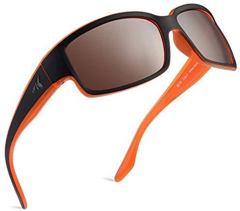 KastKing Skidaway Polarized Sport Sunglasses for Men and Women - Matte  Orange Blackout | Copper Base - White Steel