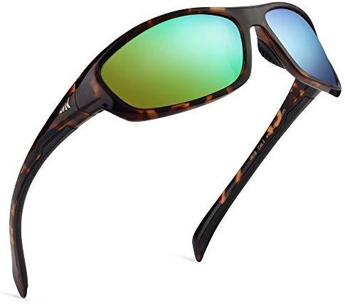 KastKing Hiwassee Polarized Sport Sunglasses for Men and Women - Gloss Demi  | Brown - Chartreuse