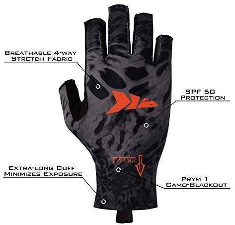 KastKing La Sal Fishing Gloves UPF50+ Sun Gloves UV Protection Fingerless  Gloves Men Women for Outdoor, Kayaking, Rowing, Paddling, Canoeing, Hunting