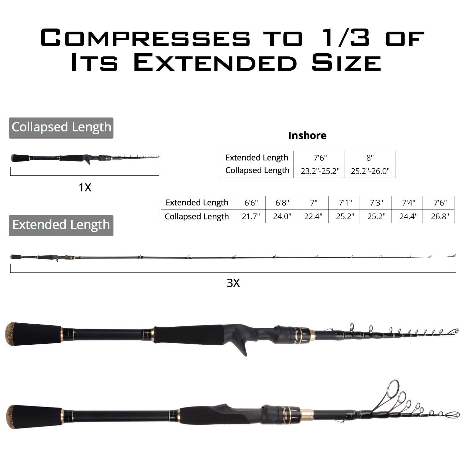 KastKing Blackhawk II Telescopic Fishing Rods KastKing Blackhawk II Telescopic Fishing Rods