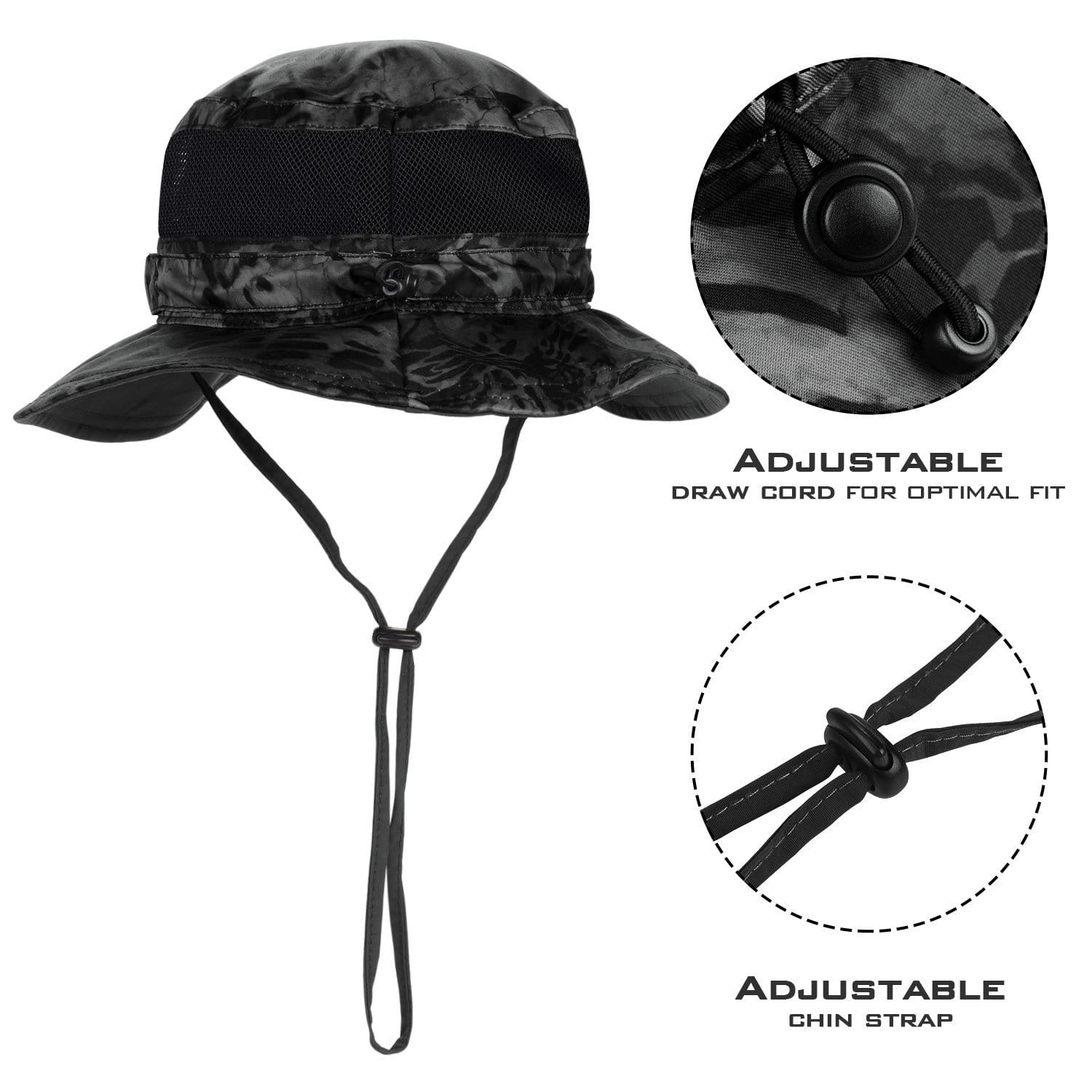KastKing UPF 50 Boonie Hat Fishing Hat with Removable Neck Flap Sun Hats  for Men