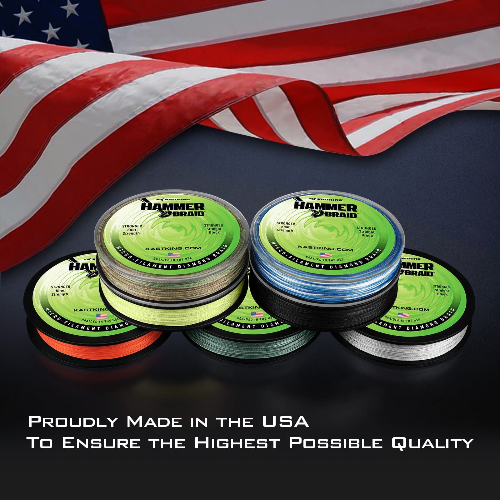 american made braided fishing line Trilene Big Game Braid 100 lb / Low-Vis Green reliability and value FINS Sling Braided Fishing Line