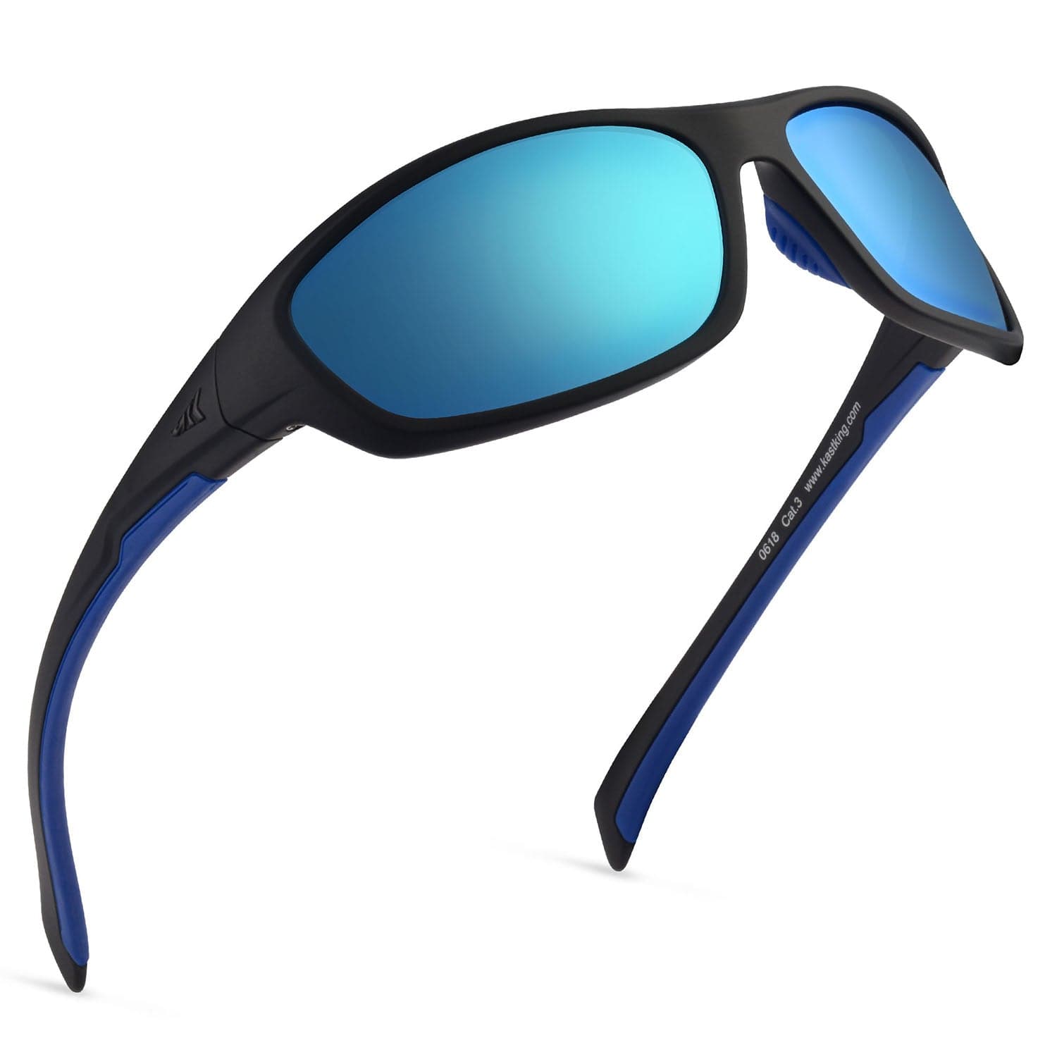KastKing Hiwassee Polarized Sport Sunglasses Matt Blackout Frame/Smoke Base - Ice Lens