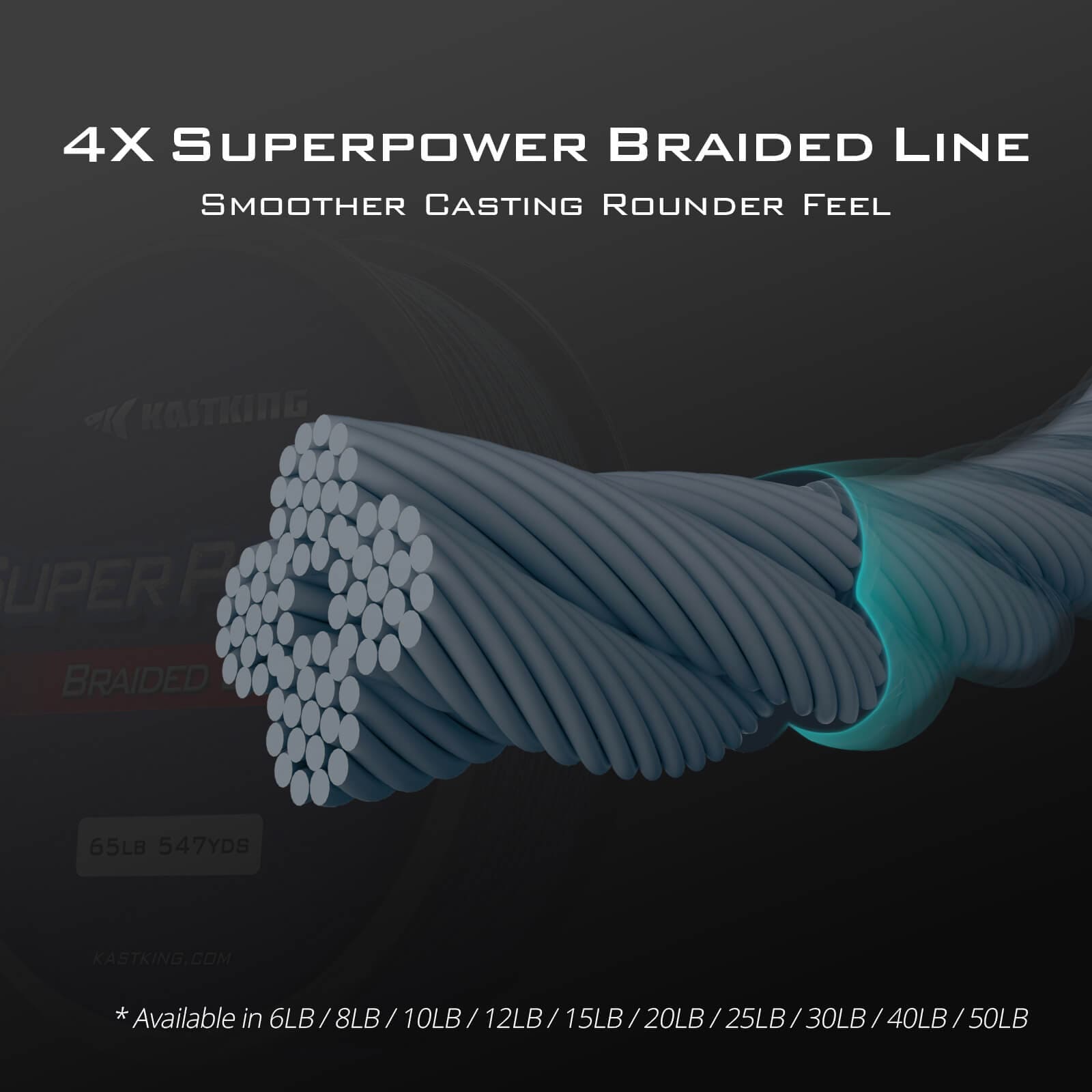 KastKing Superpower Braided Fishing Line,Low-Vis Gray,120 LB,(8