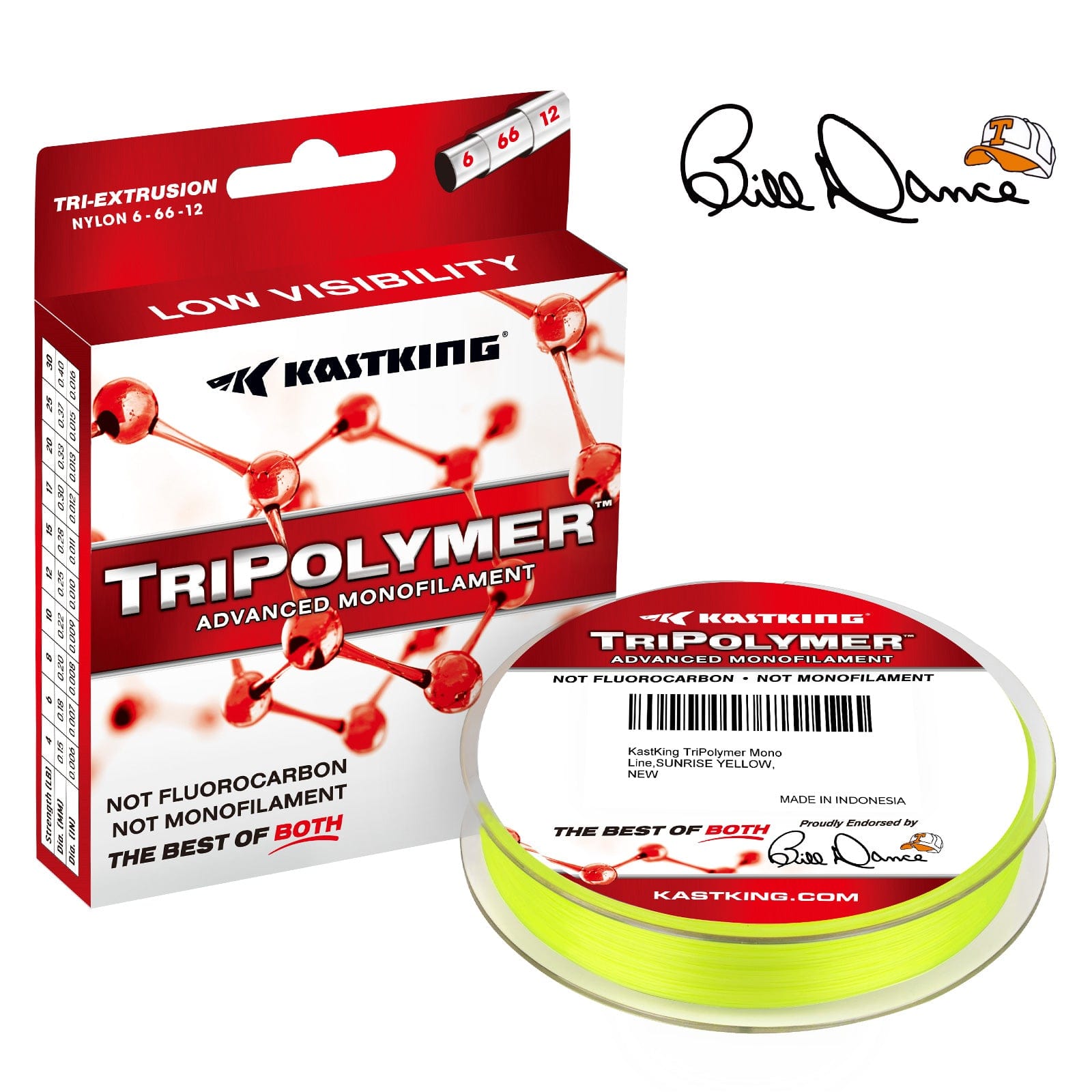 KastKing TriPolymer Advanced Monofilament Fishing Line - Sunrise Yellow /  300 Yds / 4 LB